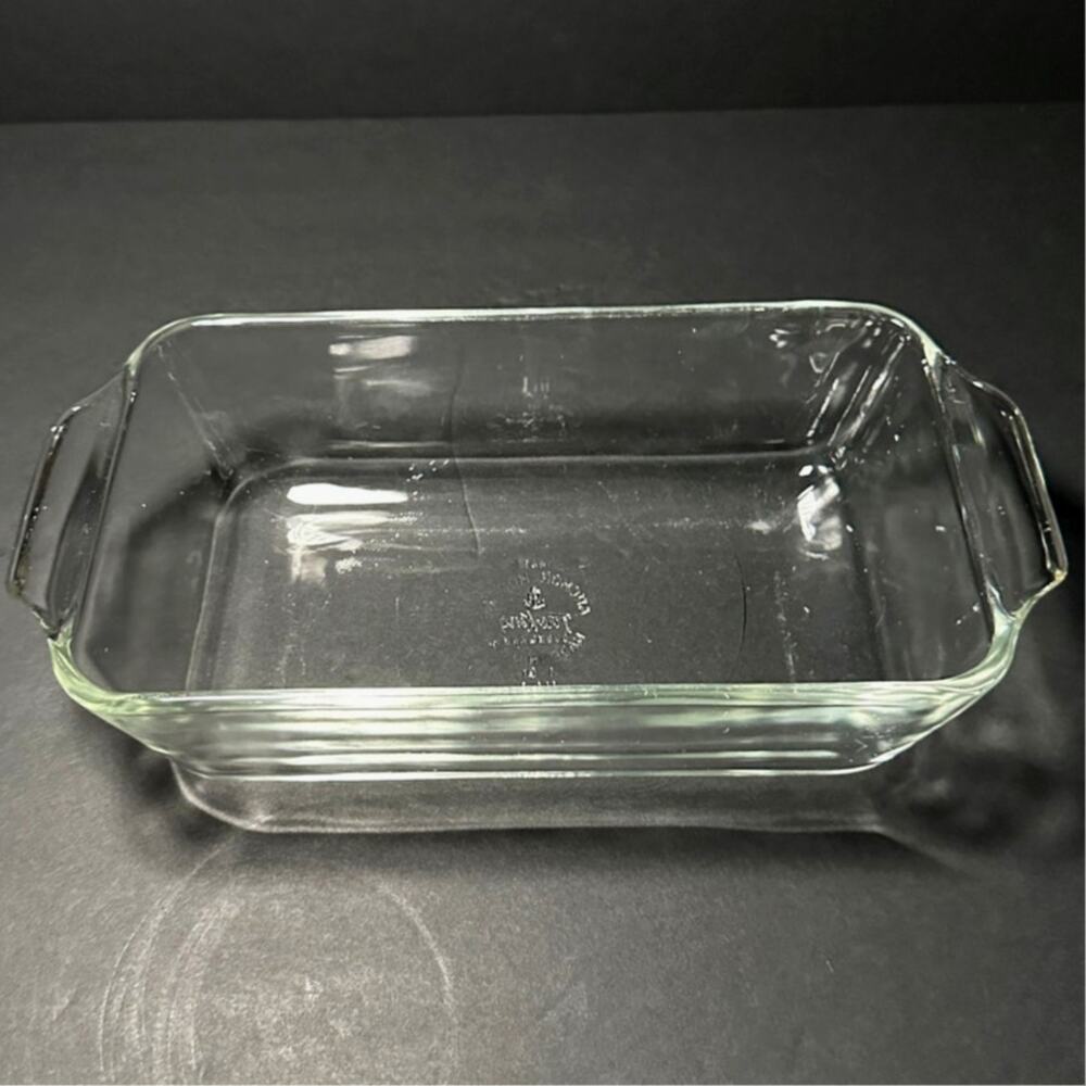 Vintage Anchor Hocking Fire-King #441 Clear Glass 1 Qt Loaf Pan Made in USA